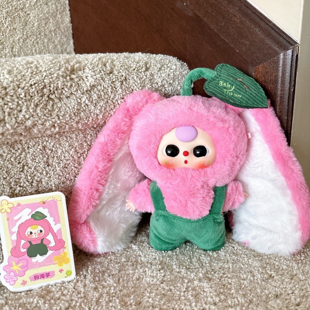 Baby three where is spring pink bunny Cute Pink and Green Plush Toy